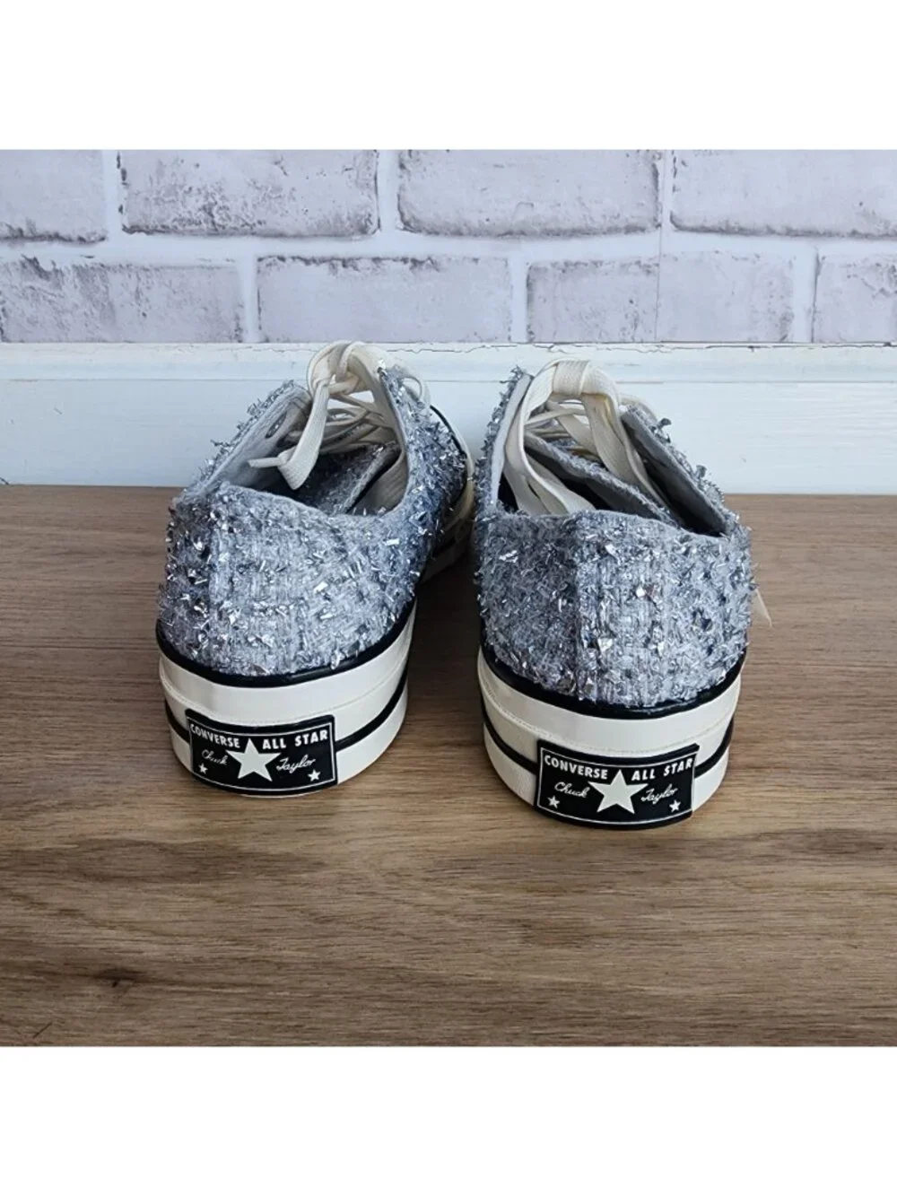 ⭐Converse Chuck 70 Metallic Tweed Low Sz 6.5 Men's Shoes Sneaker Silver A14443C